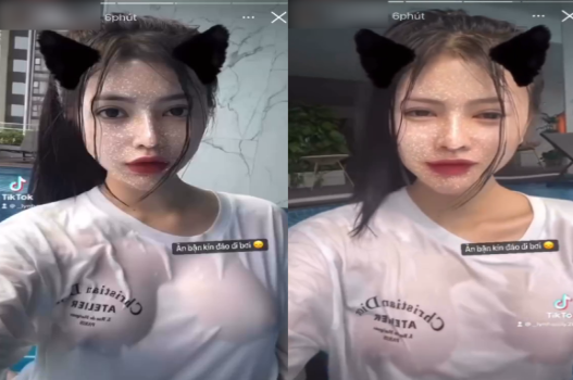 Uyên Nhi vòng 1 khủng tạo sóng tại hồ bơi